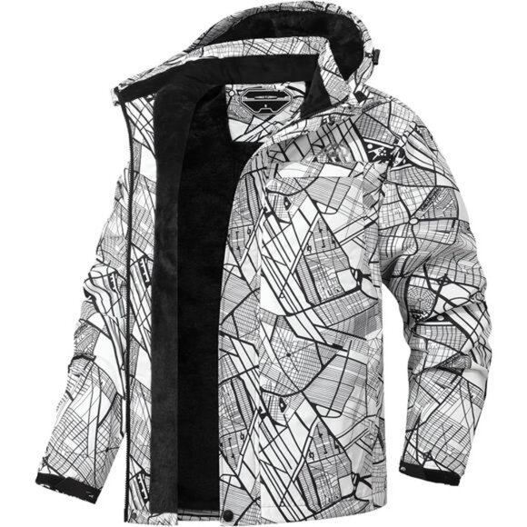 Men's Waterproof Ski Jacket Warm Winter Hooded Windbreaker Snow Coat